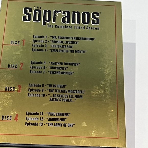 Vintage 2001 Boxed DVD Set The Sopranos HBO Complete 3rd Season 4 Disk Tested - Picture 13 of 14